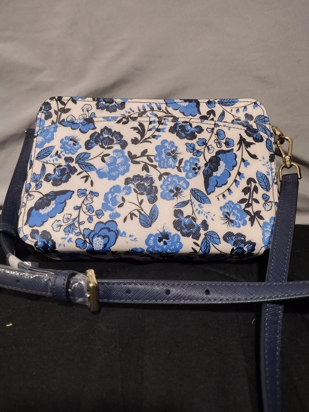 kate spade White and Blue Floral Crossbody Bag